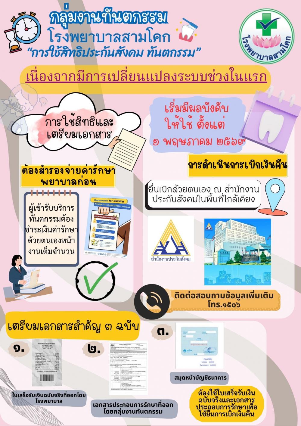 การใช้สิทธิประกันสังคม ทันตกรร..